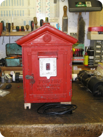Harrington fire alarm box, closed