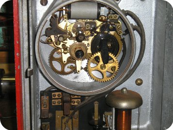 Harrington Fire alarm box, inside close-up