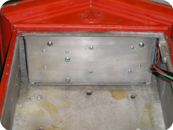 Circuitry tray mounted in top of box